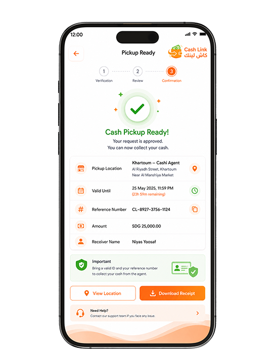 Your request is approved. You can now collect your cash.