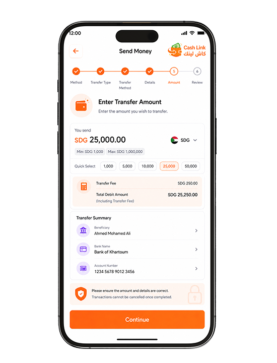 Enter the Amount you whish to Transfer 